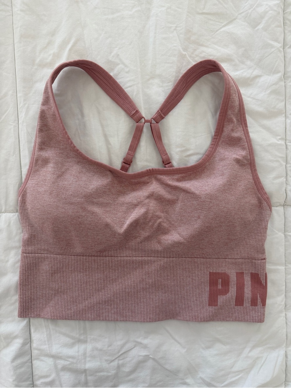 PINK Victoria's Secret Seamless Activewear Set Dusty Rose M/L - Picture 6 of 11